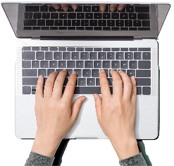 Man Typing on Laptop - Illustrating ELITE Team Work Environment